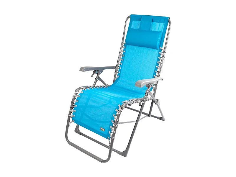 Tumbona Aktive Garden plegable con reposacabezas sensación flotante azul