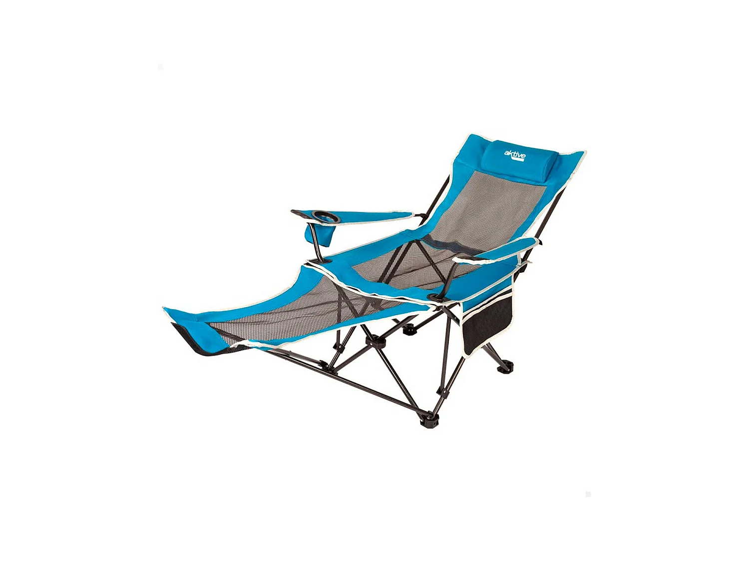 Silla tumbona Aktive Camping 2 posiciones con cojín azul