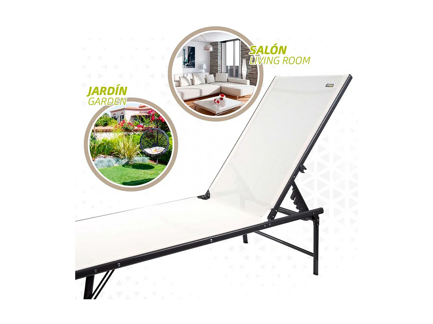 Tumbona Aktive Garden 6 posiciones plegable blanco