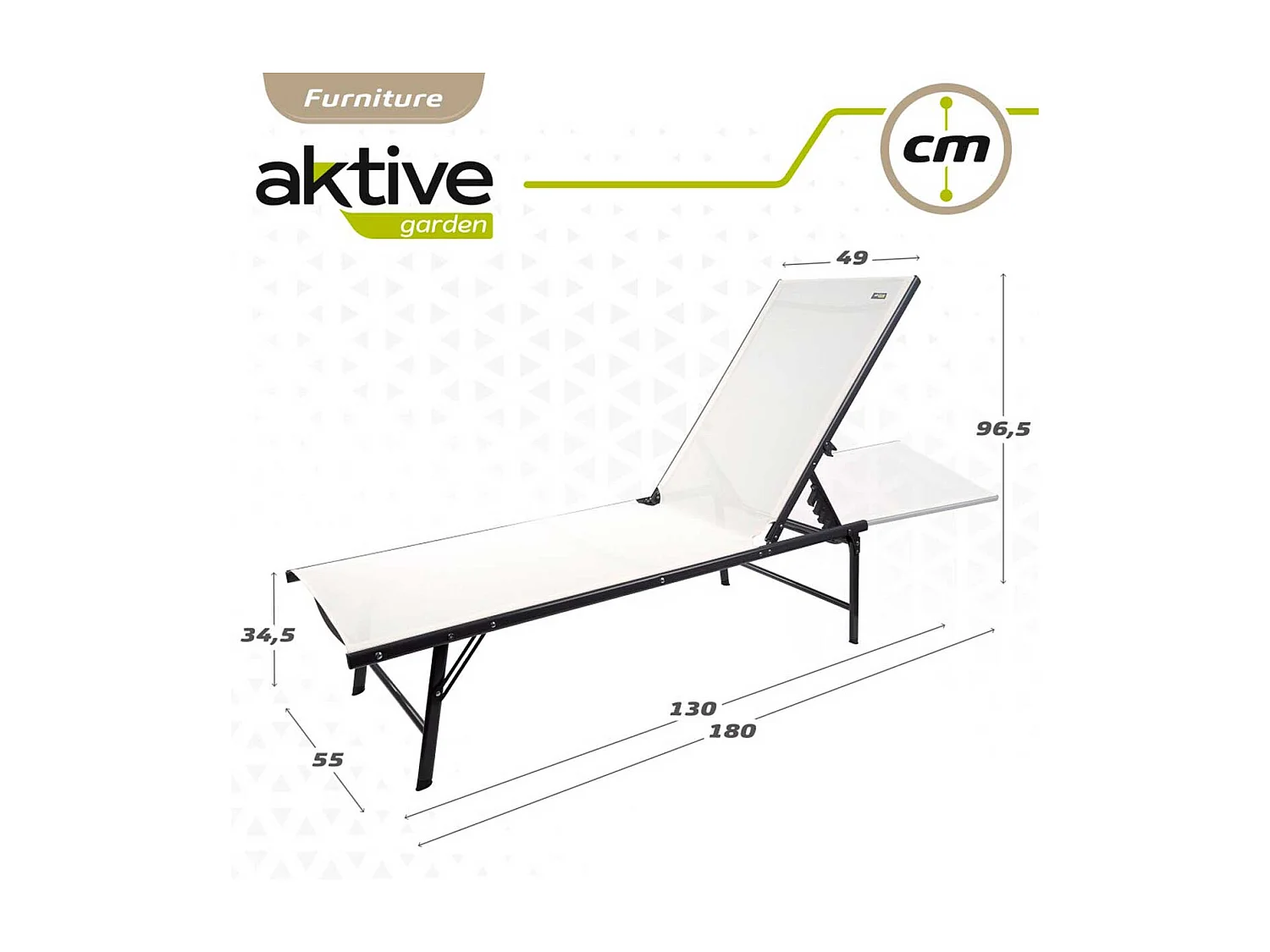 Tumbona Aktive Garden 6 posiciones plegable blanco