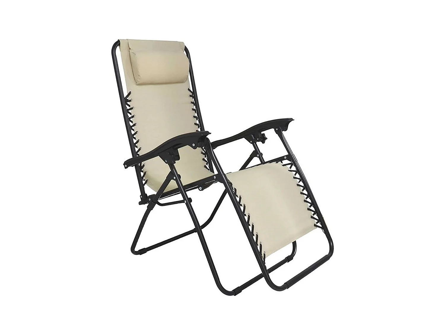 Tumbona reclinable con cojín beige 110x65x90 cm