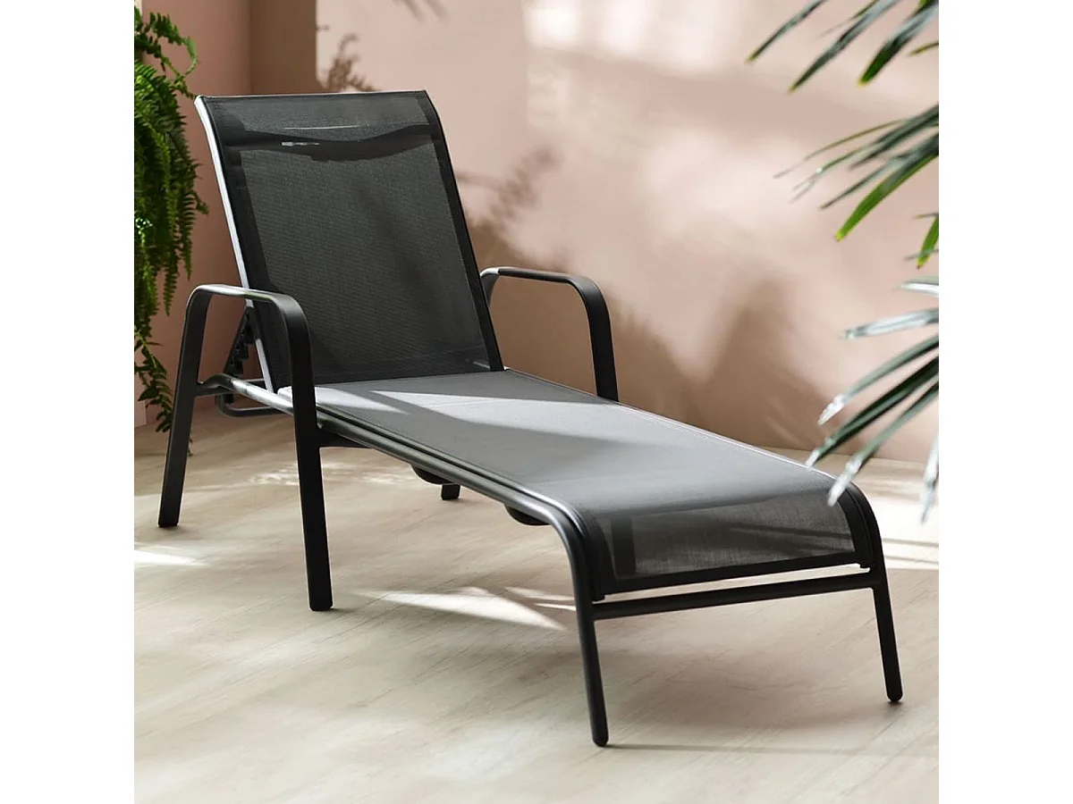 Tumbona Bora Bora respaldo abatible gris 98x67x193 cm