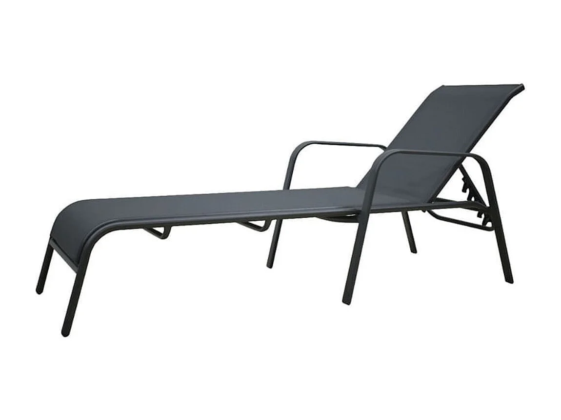 Tumbona Bora Bora respaldo abatible gris 98x67x193 cm