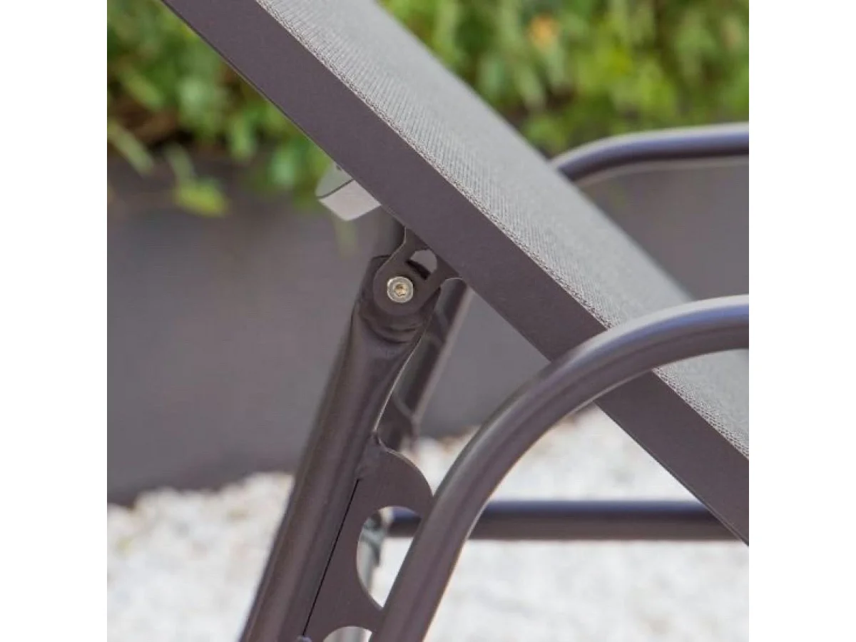 Tumbona Bora Bora respaldo abatible gris 98x67x193 cm