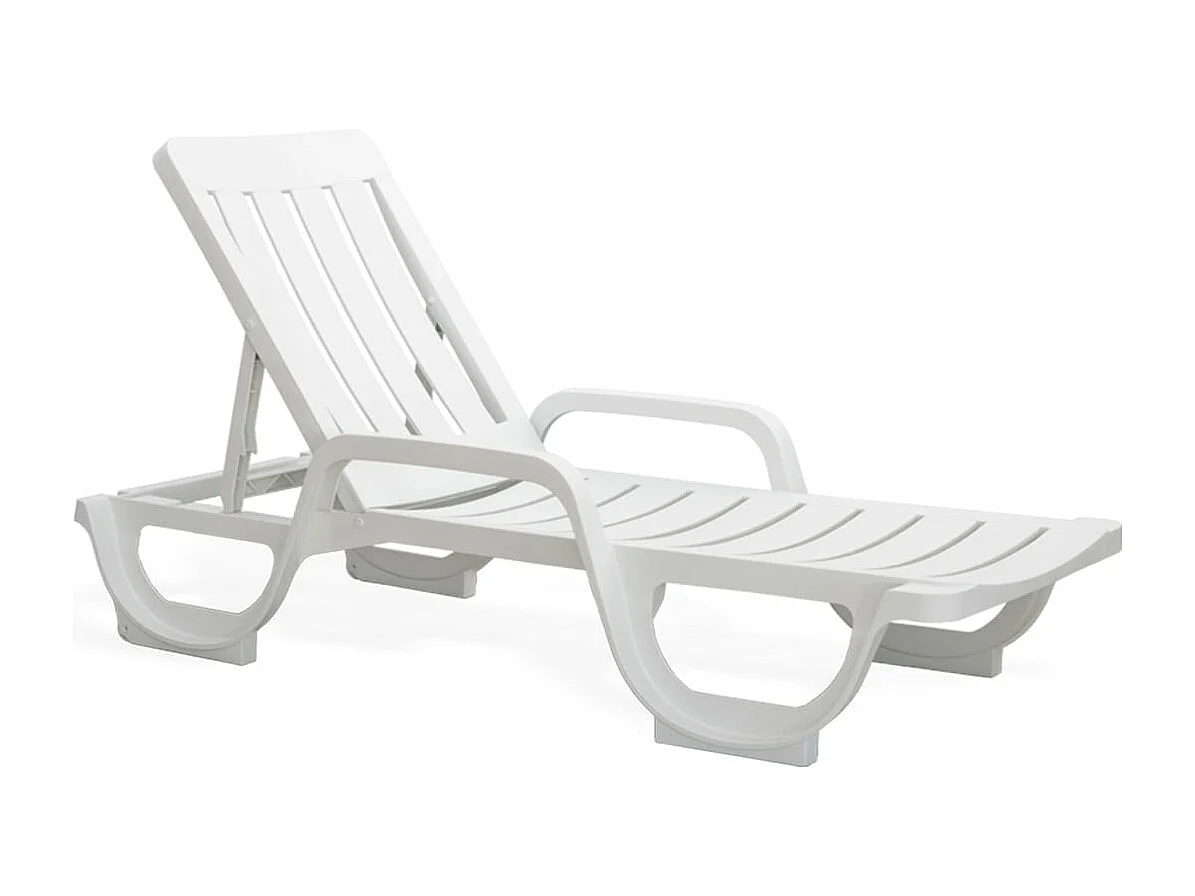 Tumbona de jardín Malibu blanco 42x66x185 cm