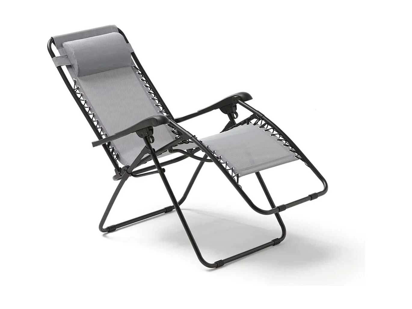 Tumbona reclinable gris 177x65x113 cm