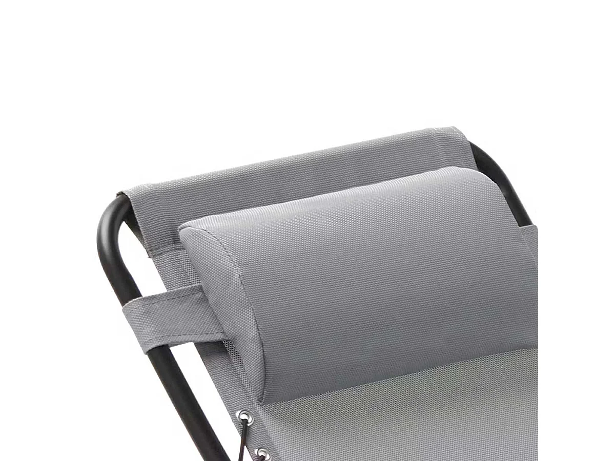 Tumbona reclinable gris 177x65x113 cm