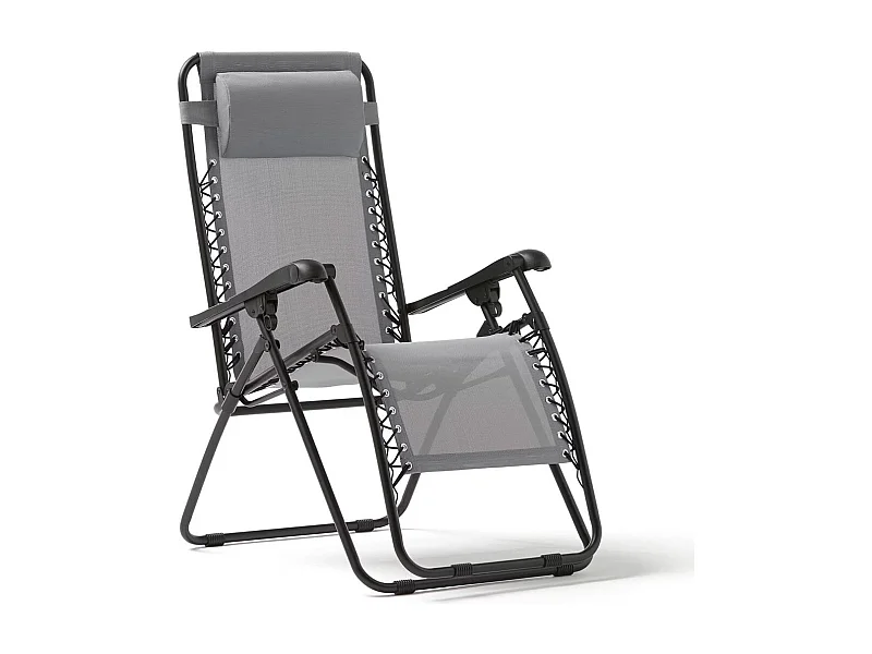 Tumbona reclinable gris 177x65x113 cm