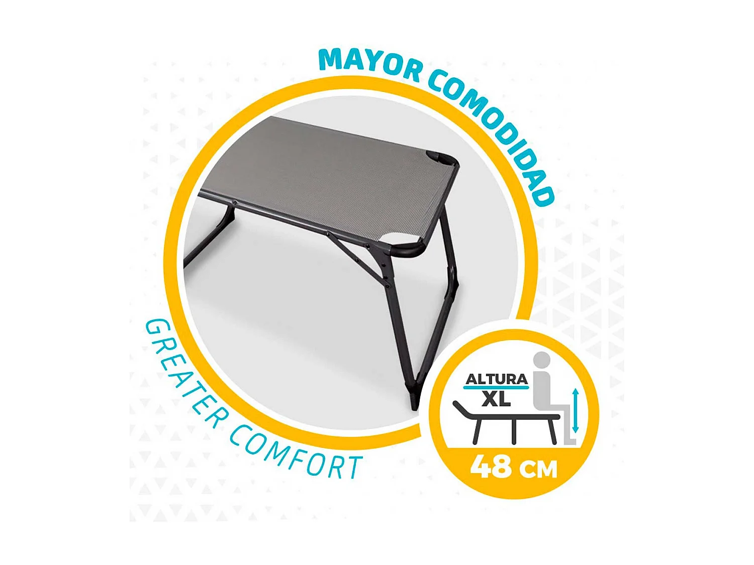 Tumbona XL Aktive Beach 5 posiciones plegable con parasol y cojín gris 48/96x67x193 cm