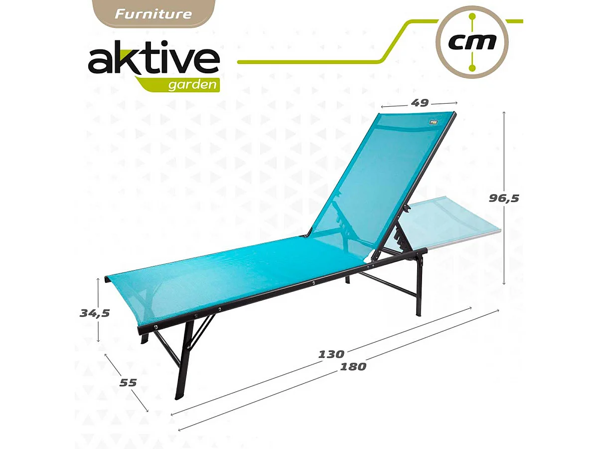 Tumbona Aktive Garden 6 posiciones plegable azul