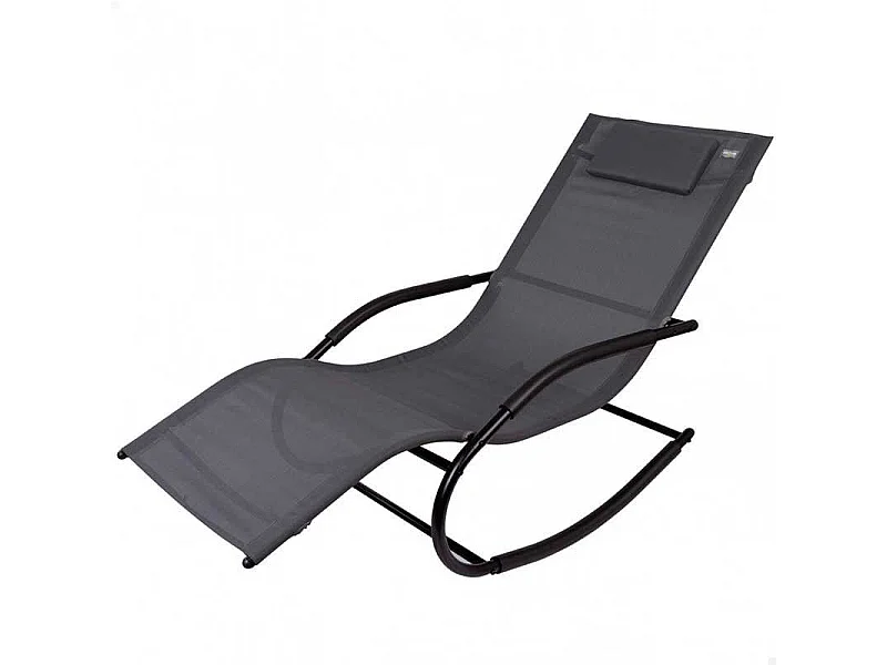 Tumbona mecedora Aktive con sistema de balanceo antracita 83x63x158 cm