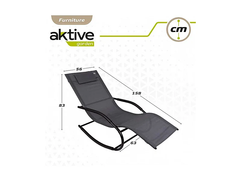 Tumbona mecedora Aktive con sistema de balanceo antracita 83x63x158 cm