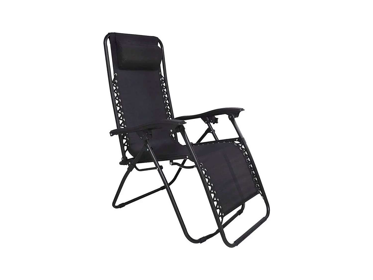 Tumbona reclinable negra 110x65x90 cm