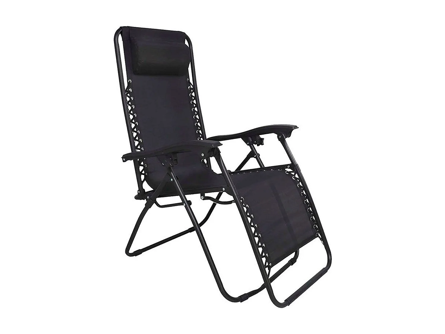 Tumbona reclinable negra 110x65x90 cm