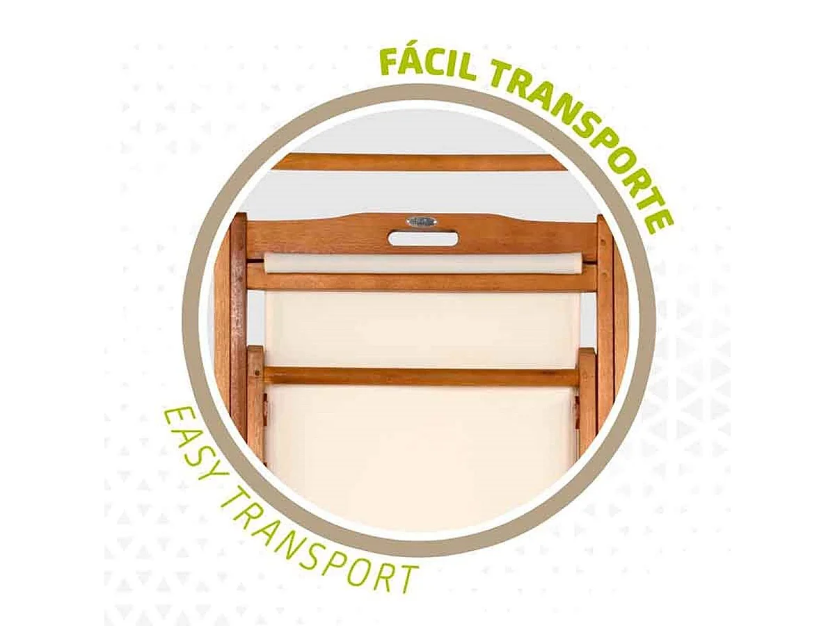 Hamaca plegable Aktive Garden reclinable natural/beige 94x59x100 cm