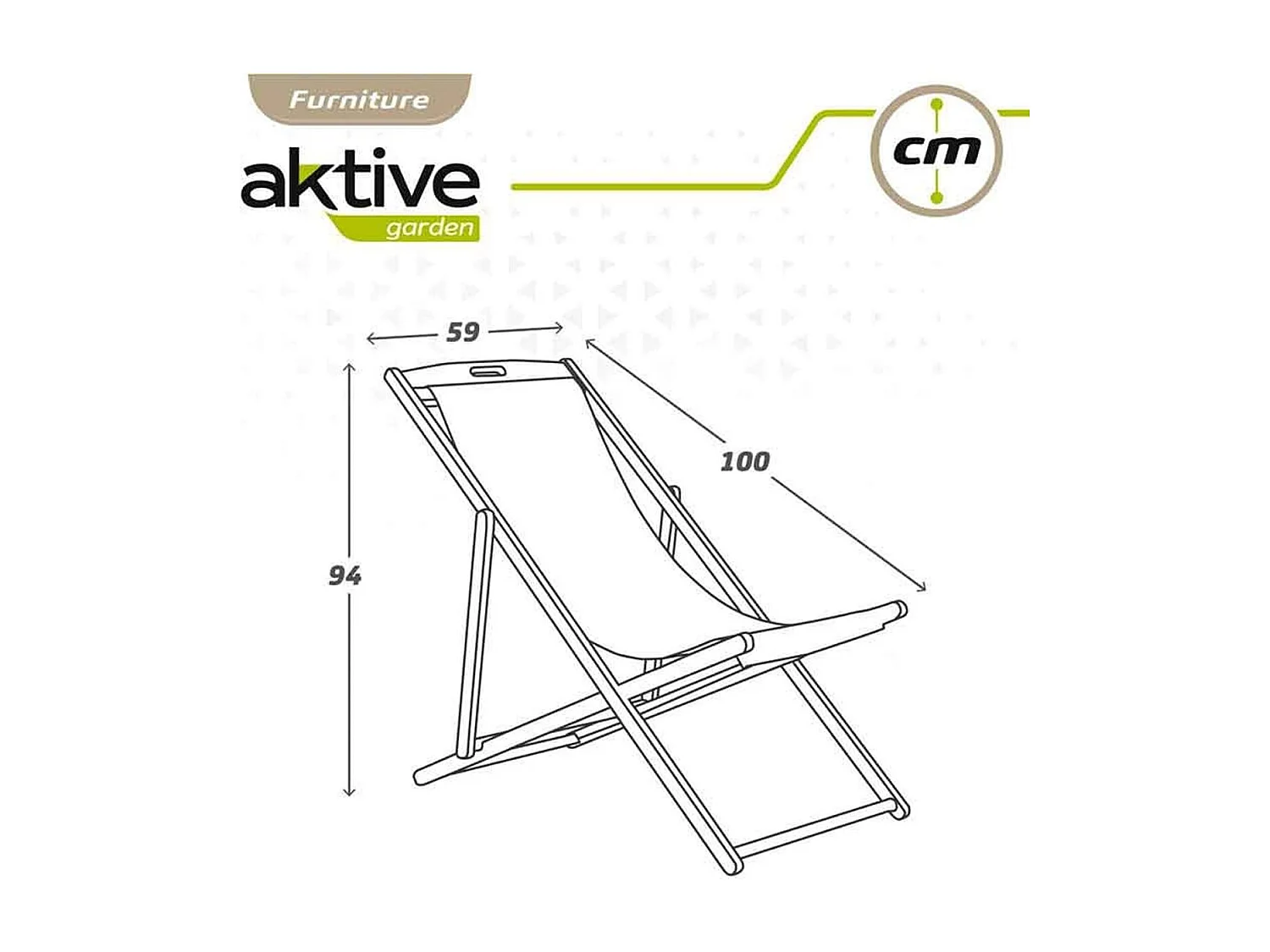 Hamaca plegable Aktive Garden reclinable natural/beige 94x59x100 cm