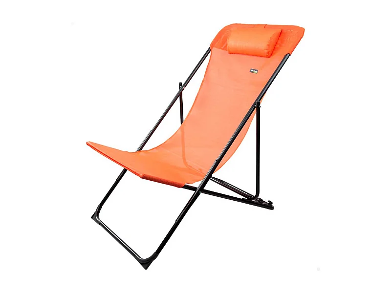 Hamaca plegable Aktive Garden 3 posiciones con reposacabezas naranja