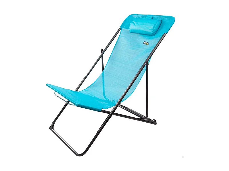 Hamaca plegable Aktive Garden 3 posiciones con reposacabezas azul