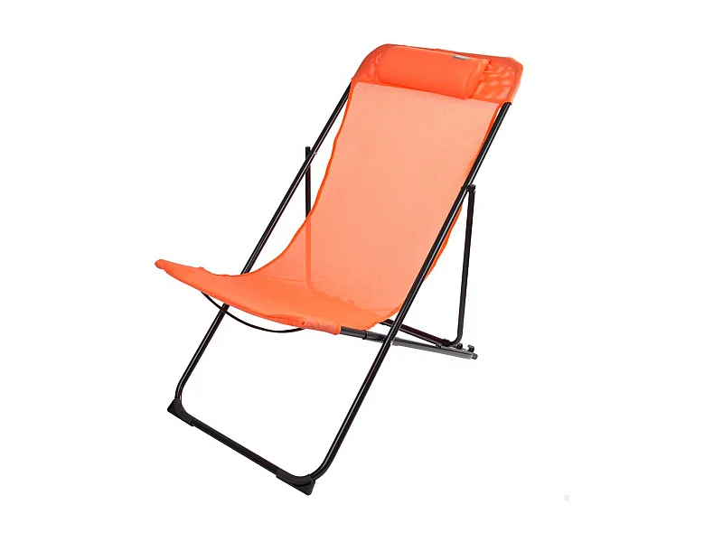 Hamaca plegable Aktive Garden 3 posiciones con reposacabezas acolchado naranja