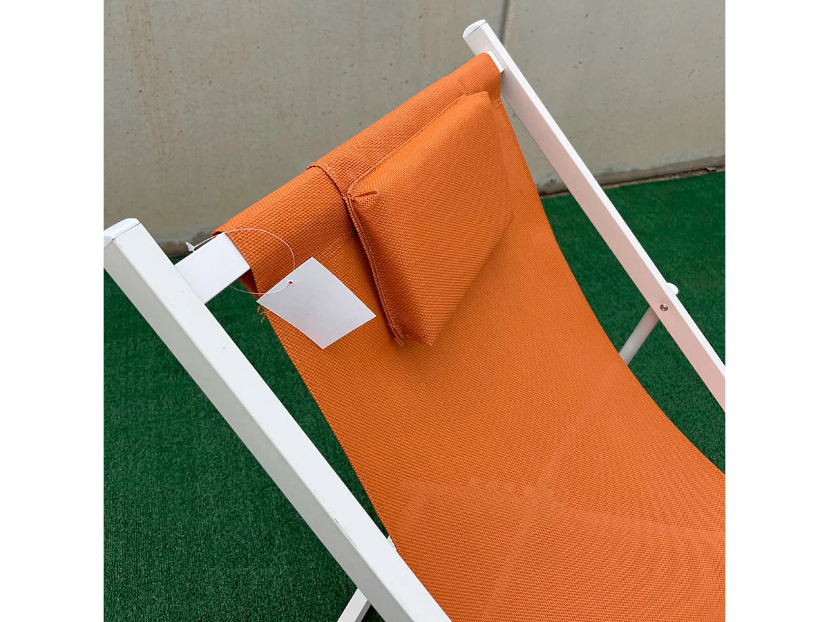 Hamaca Alcaraz plegable con reposacabezas naranja 92-81x61x97-100 cm