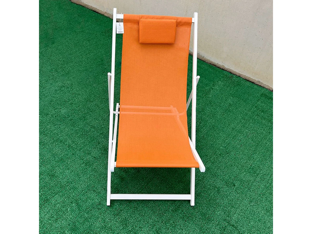 Hamaca Alcaraz plegable con reposacabezas naranja 92-81x61x97-100 cm
