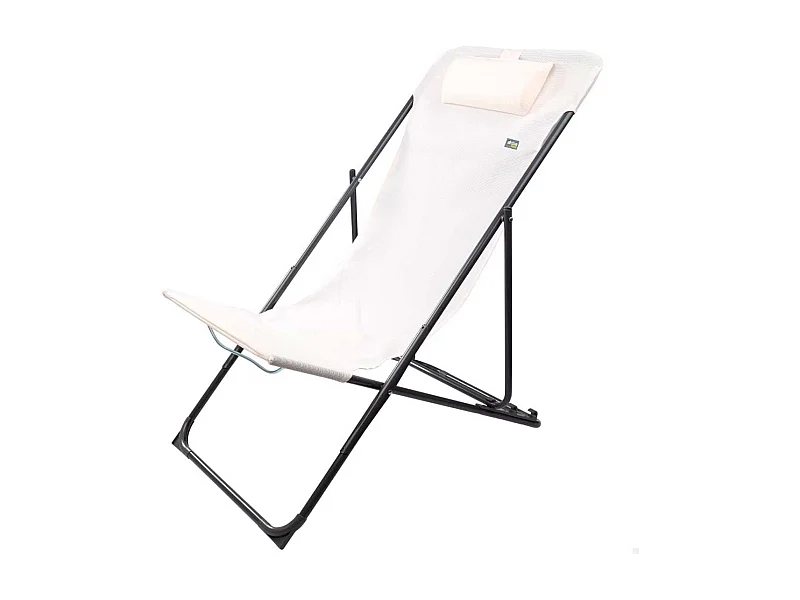 Hamaca plegable Aktive Garden 3 posiciones con reposacabezas blanco