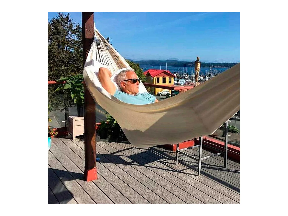 Hamaca colgante Aktive Camping 1 persona con bolsa de transporte beige