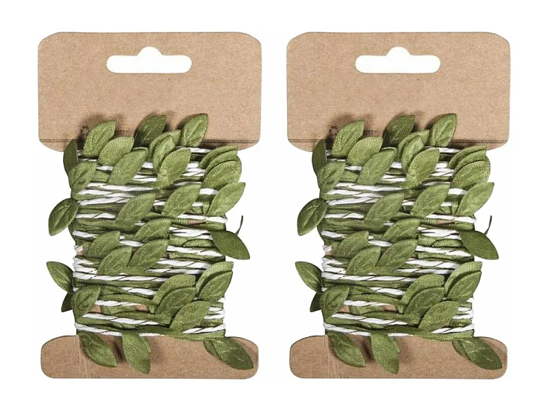 2 guirnaldas de hojas verdes en papel 2 m