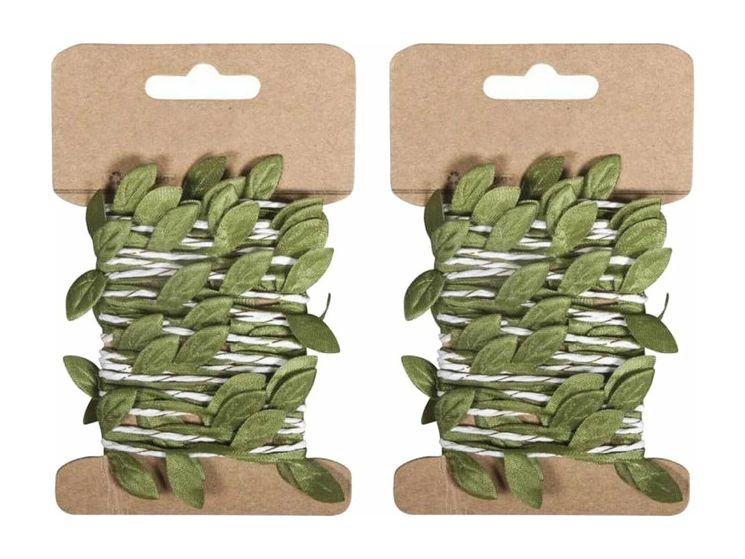 2 guirlandes de feuilles vertes en papier 2 m