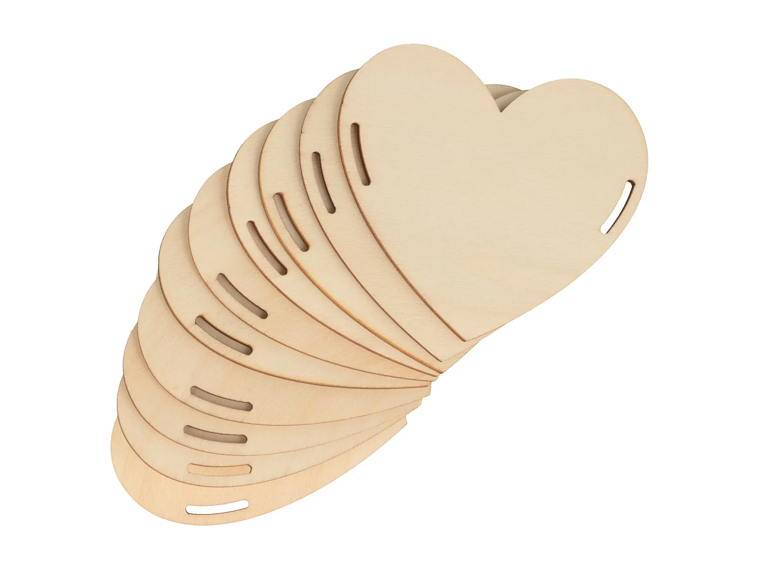 10 corazones de madera para la guirnalda