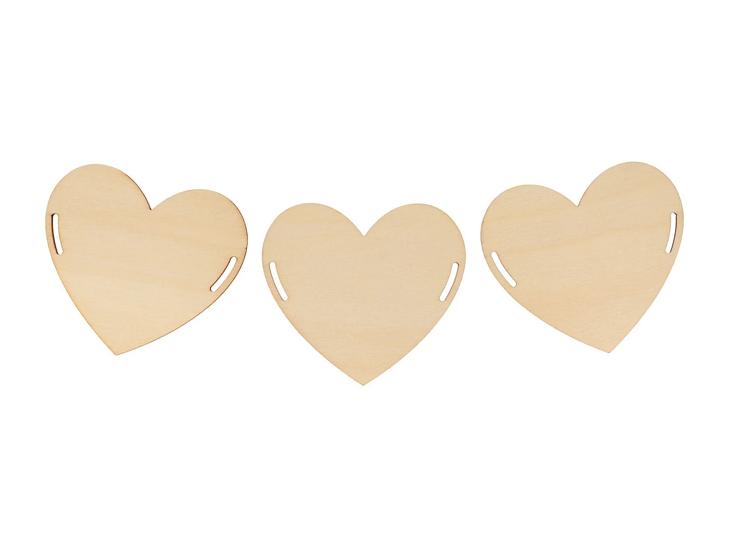 10 corazones de madera para la guirnalda