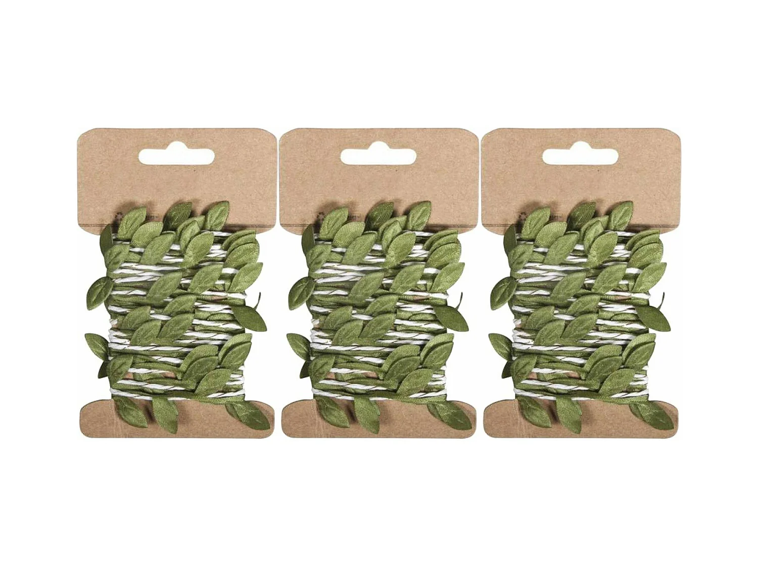 3 guirnaldas de hojas verdes de papel 2 m