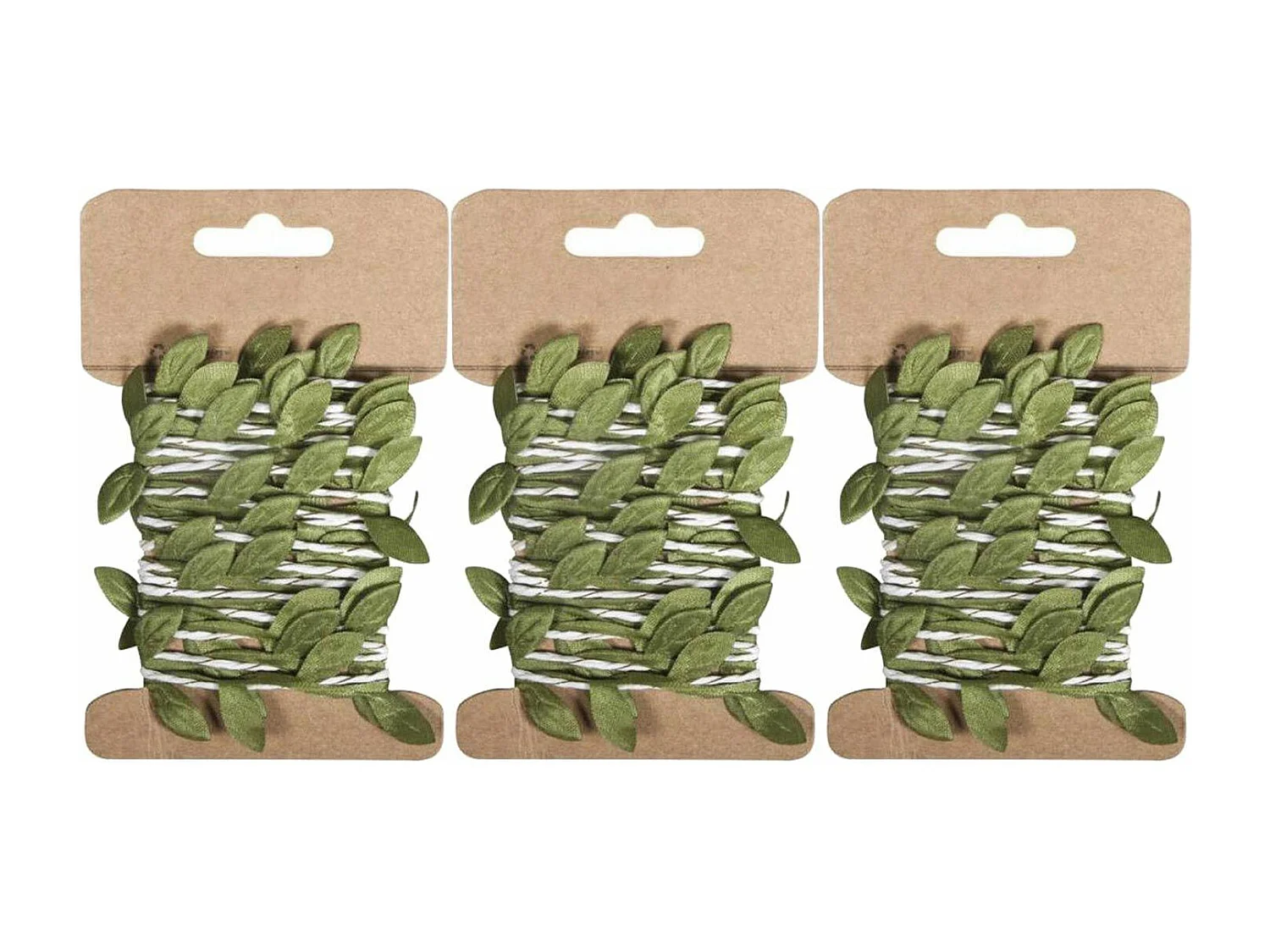 3 guirlandes de feuilles vertes en papier 2 m