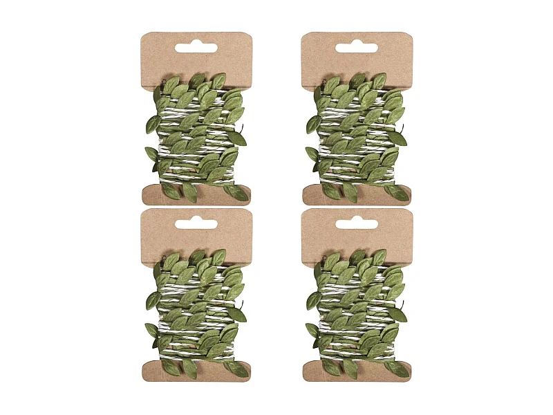 Guirnaldas de hojas verdes de papel de 4 x 2 m