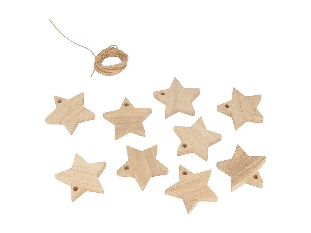 Guirnalda de madera 10 estrellas + cuerda