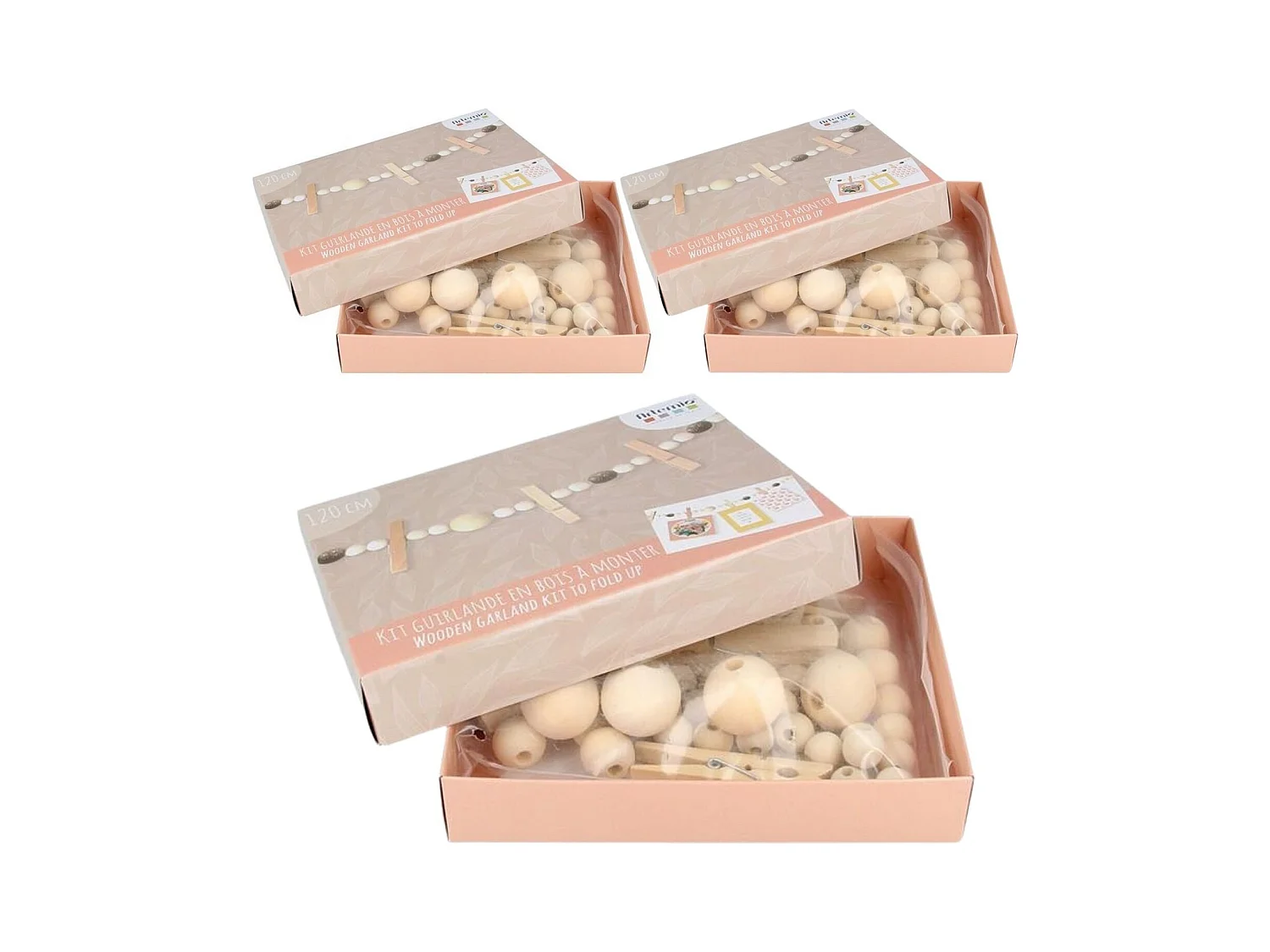 3 cajas de decoración de Navidad DIY - Guirnalda de madera de recuerdo