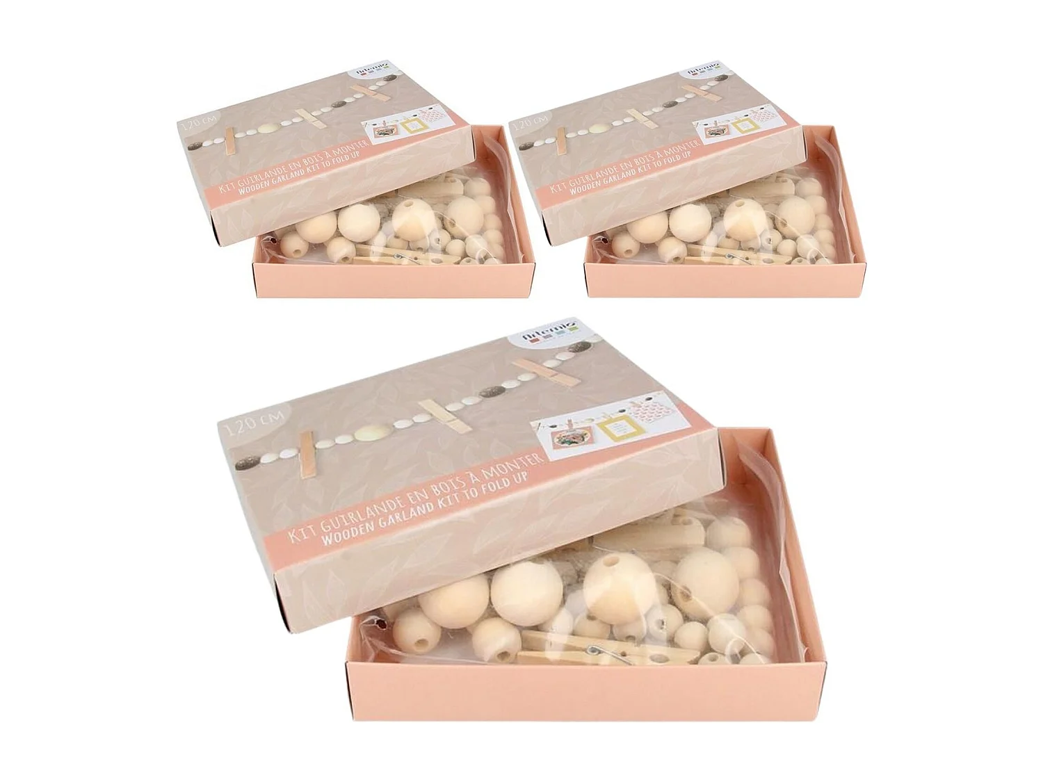 3 coffrets DIY décorations de Noël - Guirlande en bois souvenirs