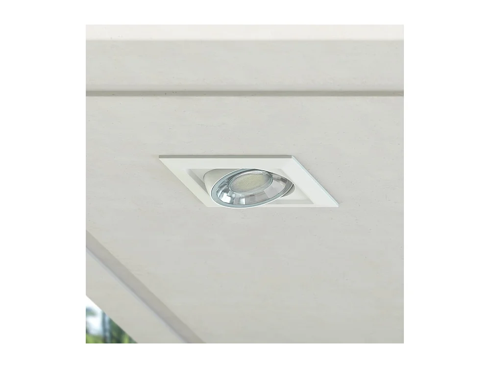 Verstellbarer, quadratischer LED-Einbaustrahler, dimmbar, 8 W, IP44