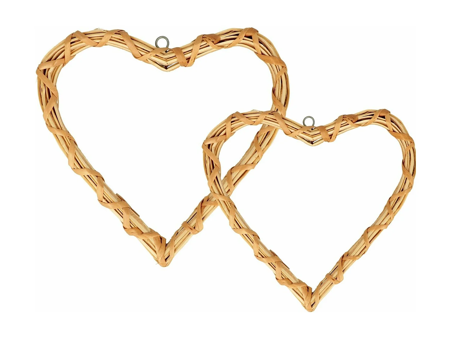 2 coeurs en osier 30/20 cm