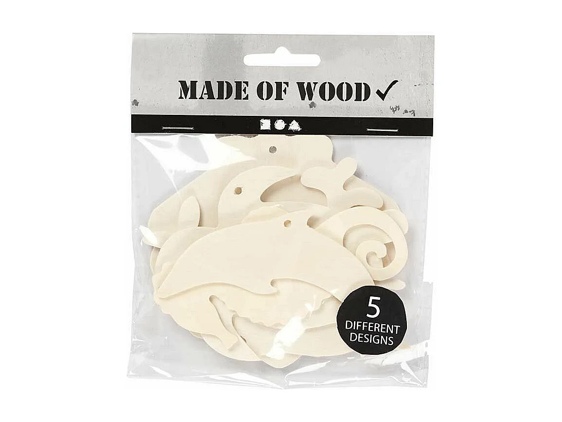 Guirlande en bois à décorer - 5 Animaux marins