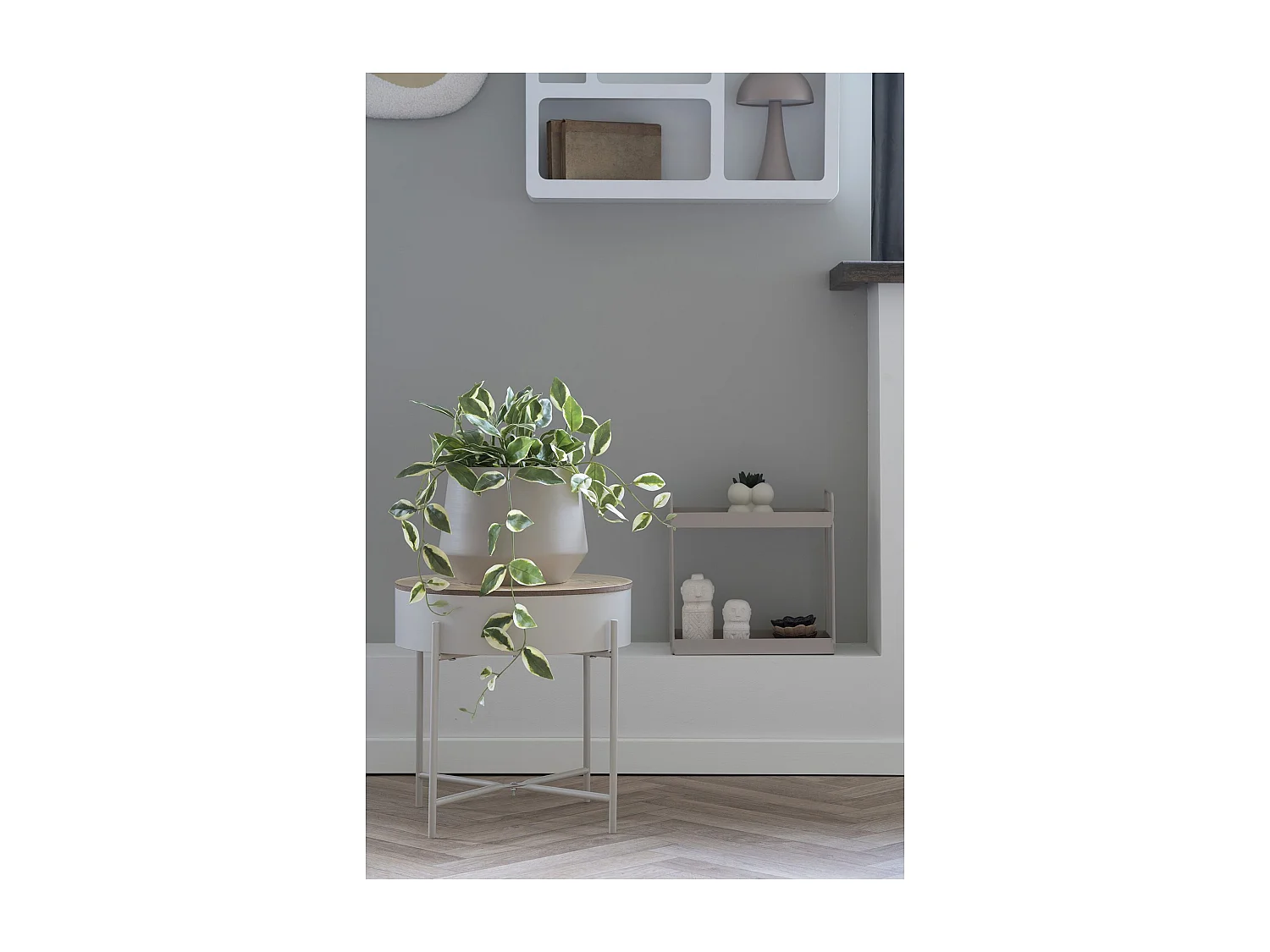 Plante artificielle Hoya Carnosa fleur de porcelaine verte 33 cm