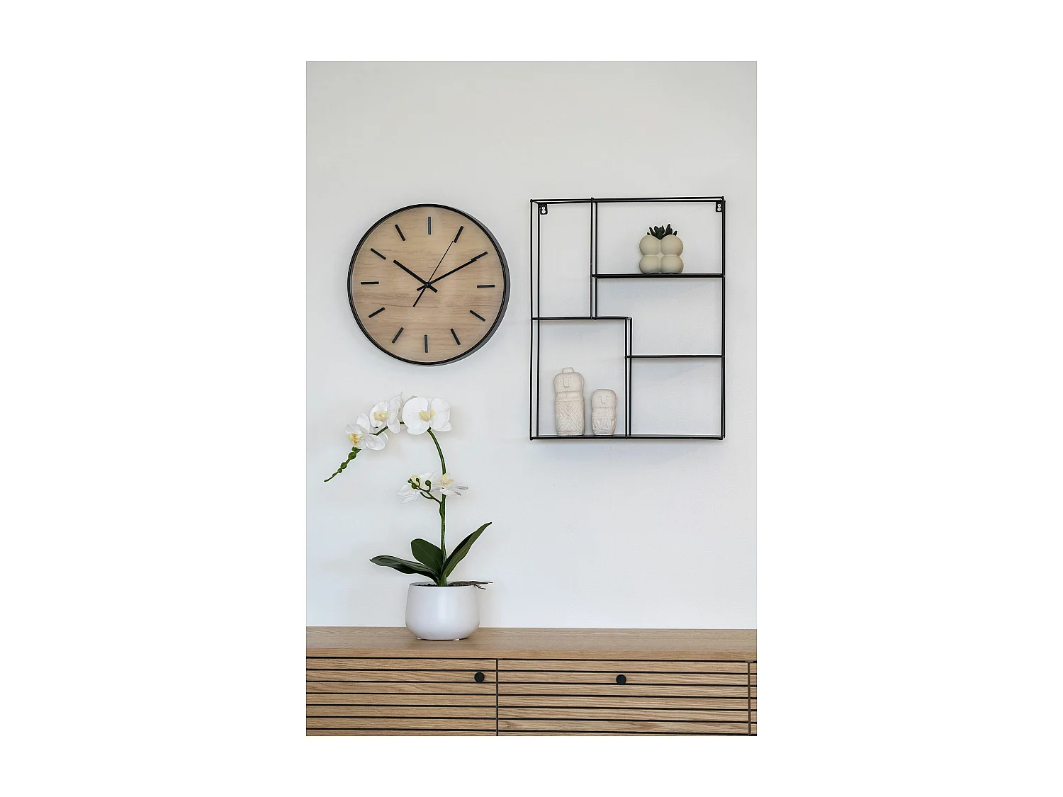 Planta artificial Orquídea verde y blanca 49 cm