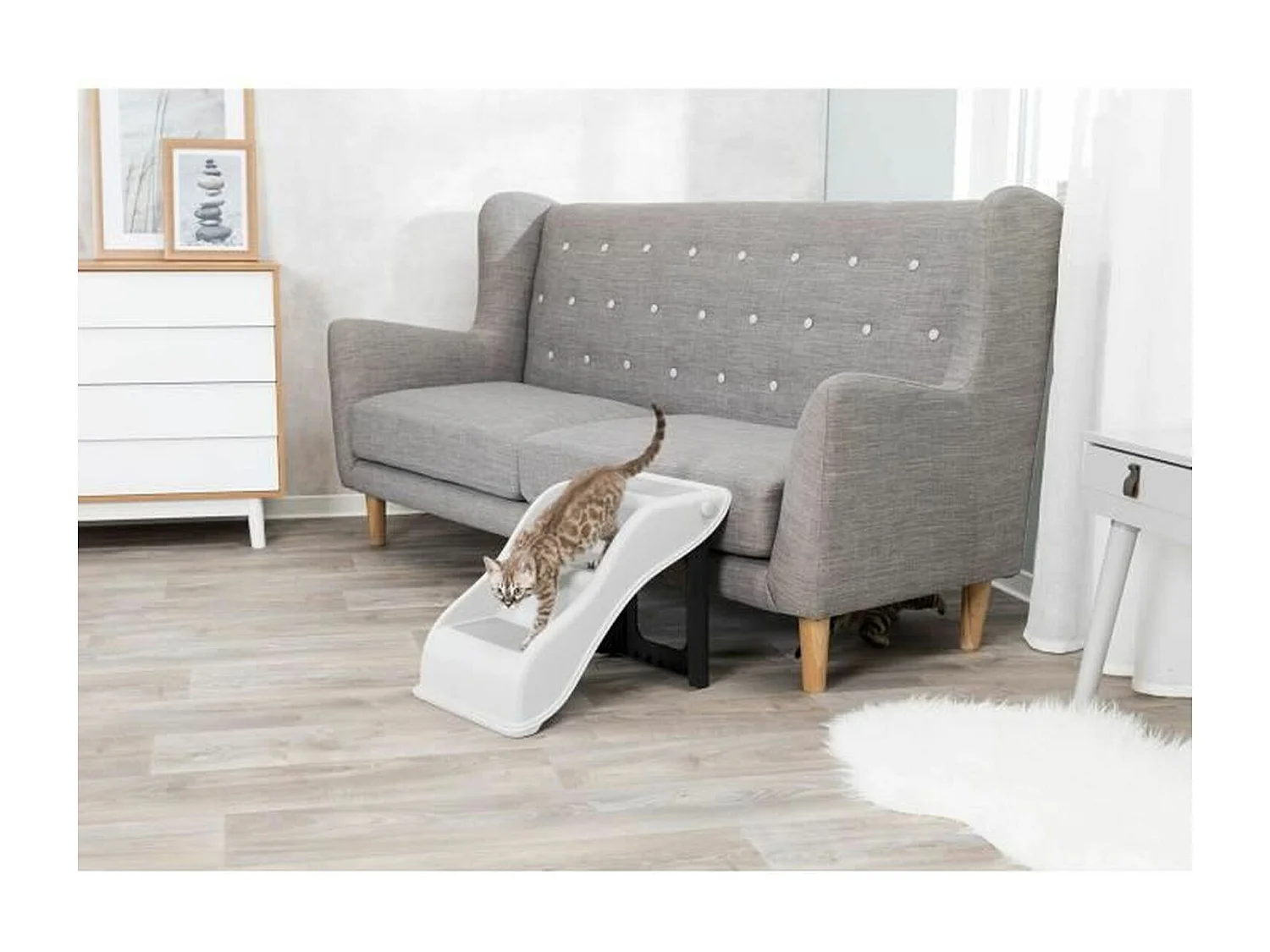 Haustiertreppe Klappbar Hellgrau 39475