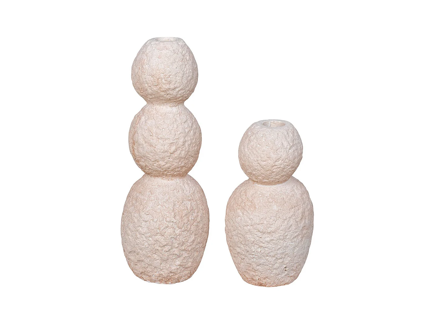 Lots de 2 bougeoirs en ciment