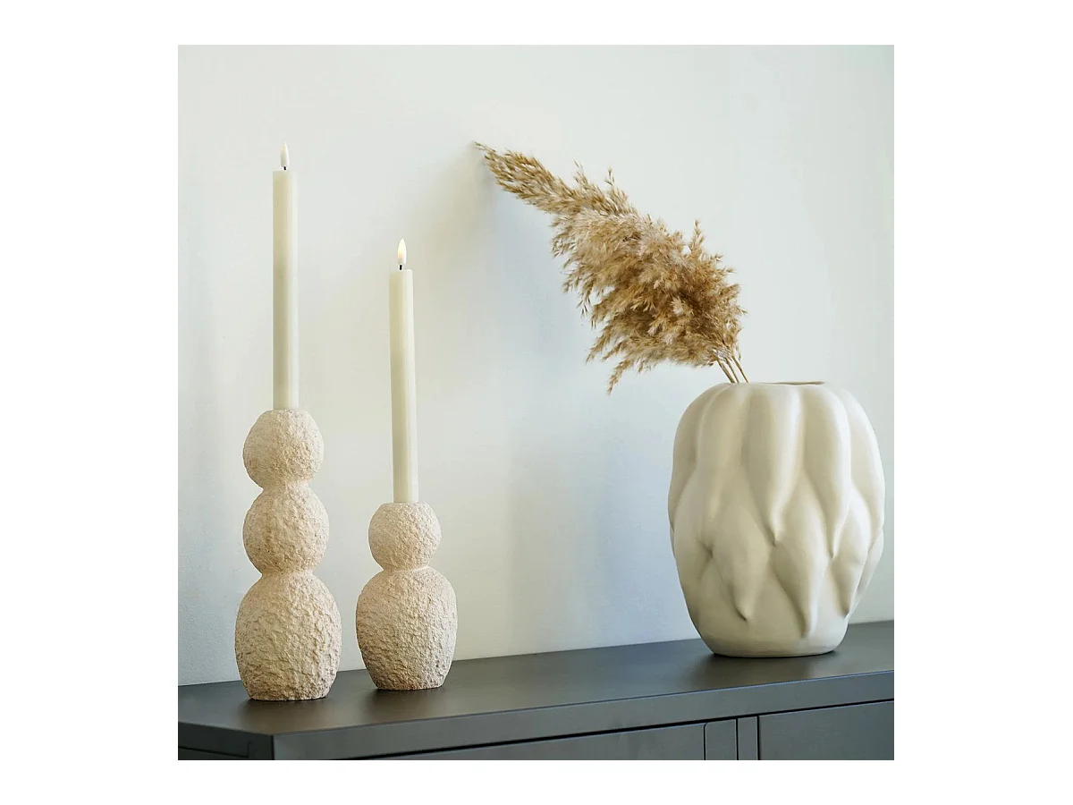 Lots de 2 bougeoirs en ciment