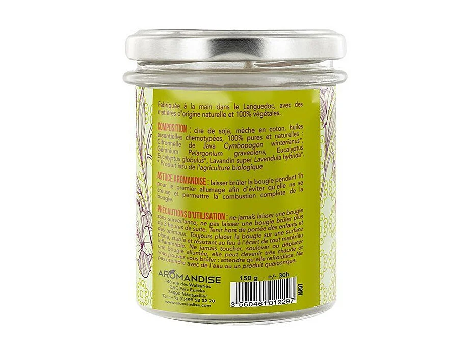 Sommerkerze Zitronengras & Geranie 30h