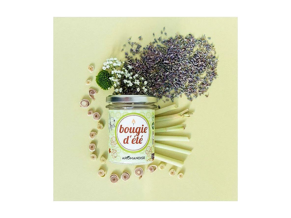 Sommerkerze Zitronengras & Geranie 30h