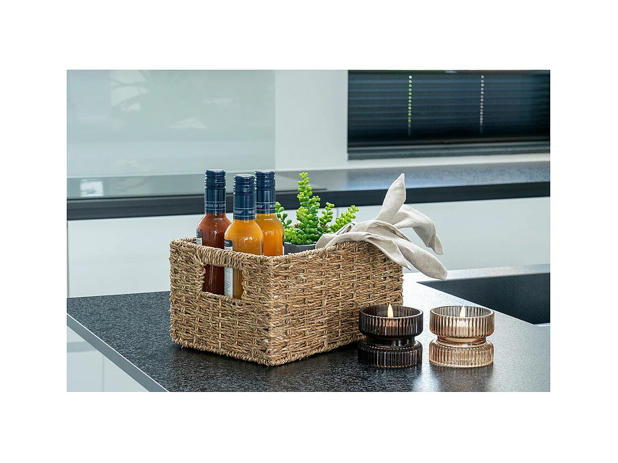 Moura Kerzenhalter umkehrbar für Teelichter und Stumpenkerzen, Set von 2 braun.