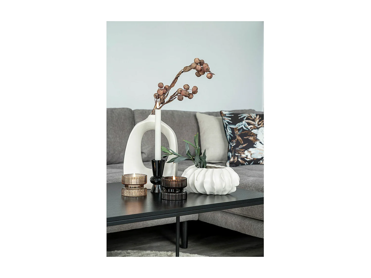 Moura Kerzenhalter umkehrbar für Teelichter und Stumpenkerzen, Set von 2 braun.