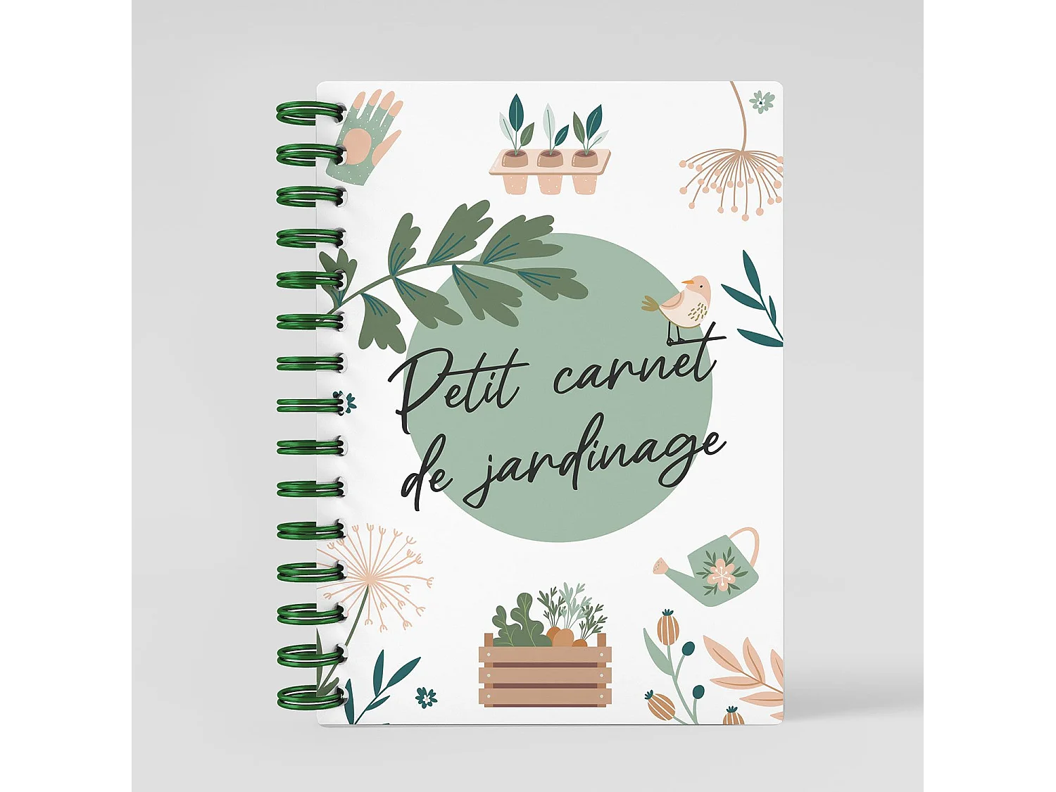 Cuaderno jardinería + pegatinas huerta